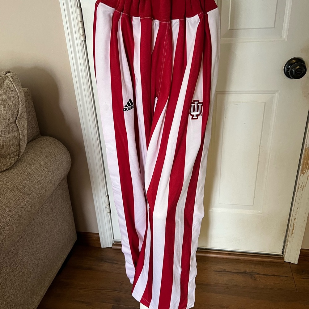 Adidas Indiana University IU Candy Stripe Breakaway Warmup Pants Large